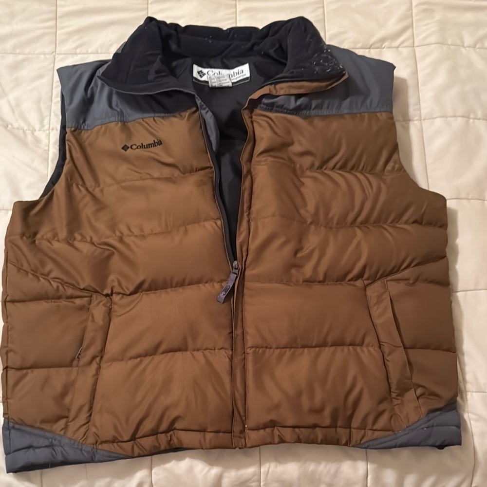 Columbia Brown and Gray Puffer Vest